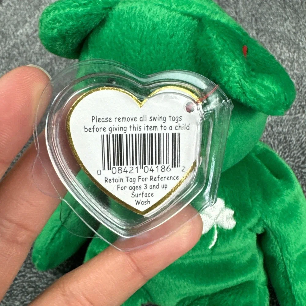 Ty Beanie Baby Erin Bear 1997 Green Shamrock Plush w Tag Vintage‎